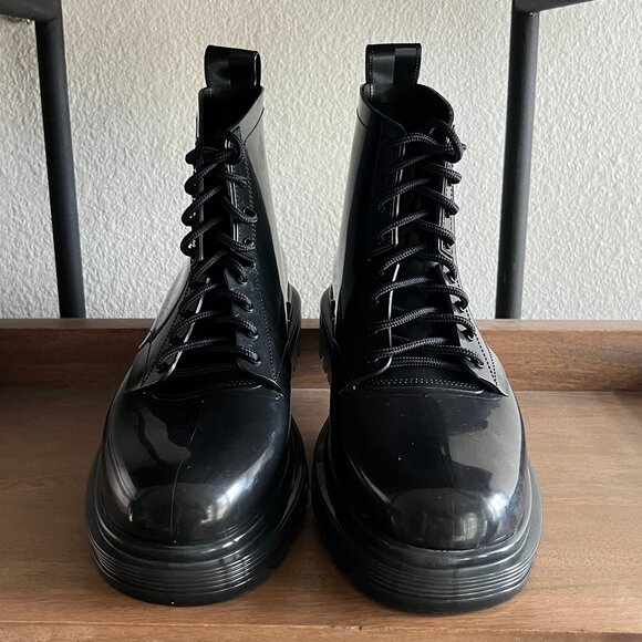 MELISSA Black Coturno Ad Combat Boots NEW 40/9 - Picture 2 of 8